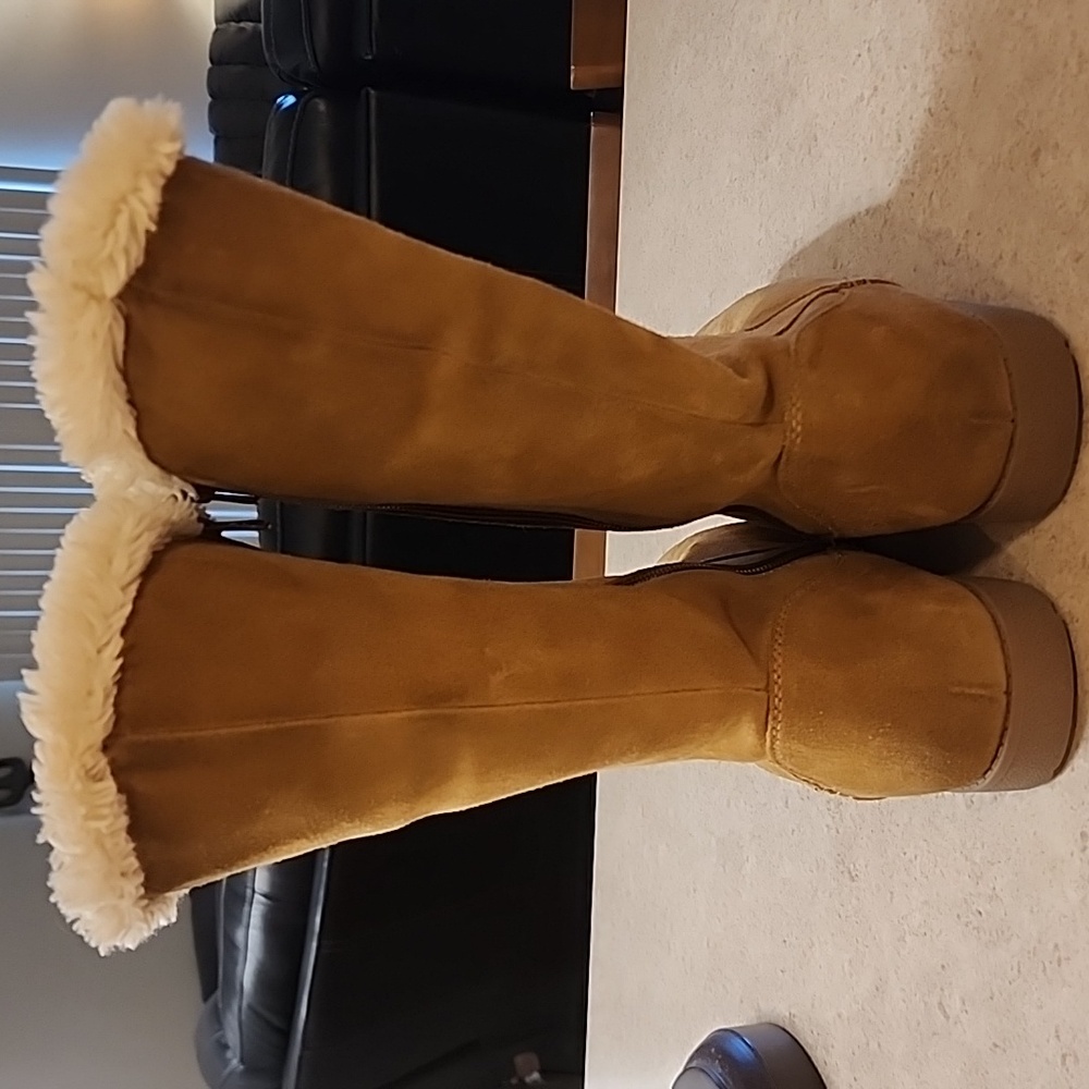 Womens Universal Thread Charleigh Tall Shearling Style Boots - Picture 4 of 9